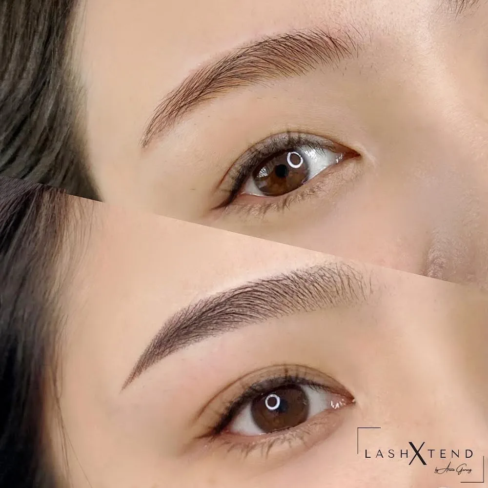 Combination brows close-up