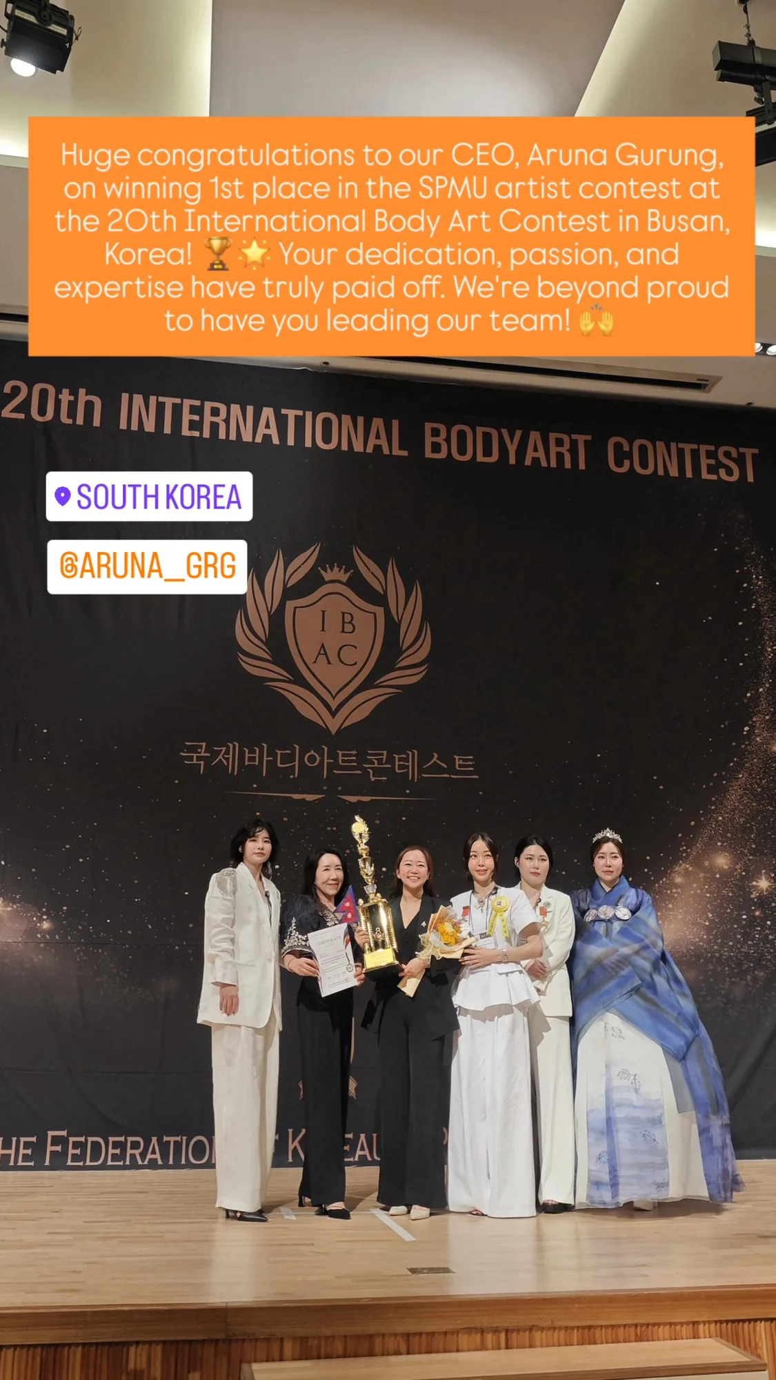Winners on stage at the International Body Art Contest 2025