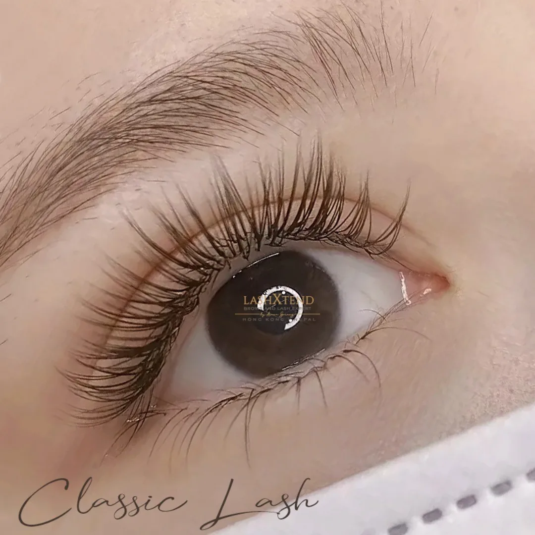 Classic lash extensions close-up