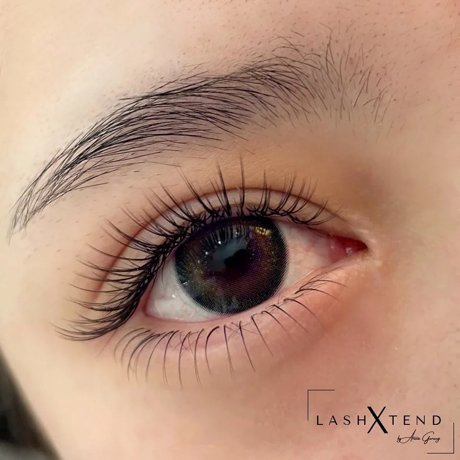 Lash lift and tint close-up