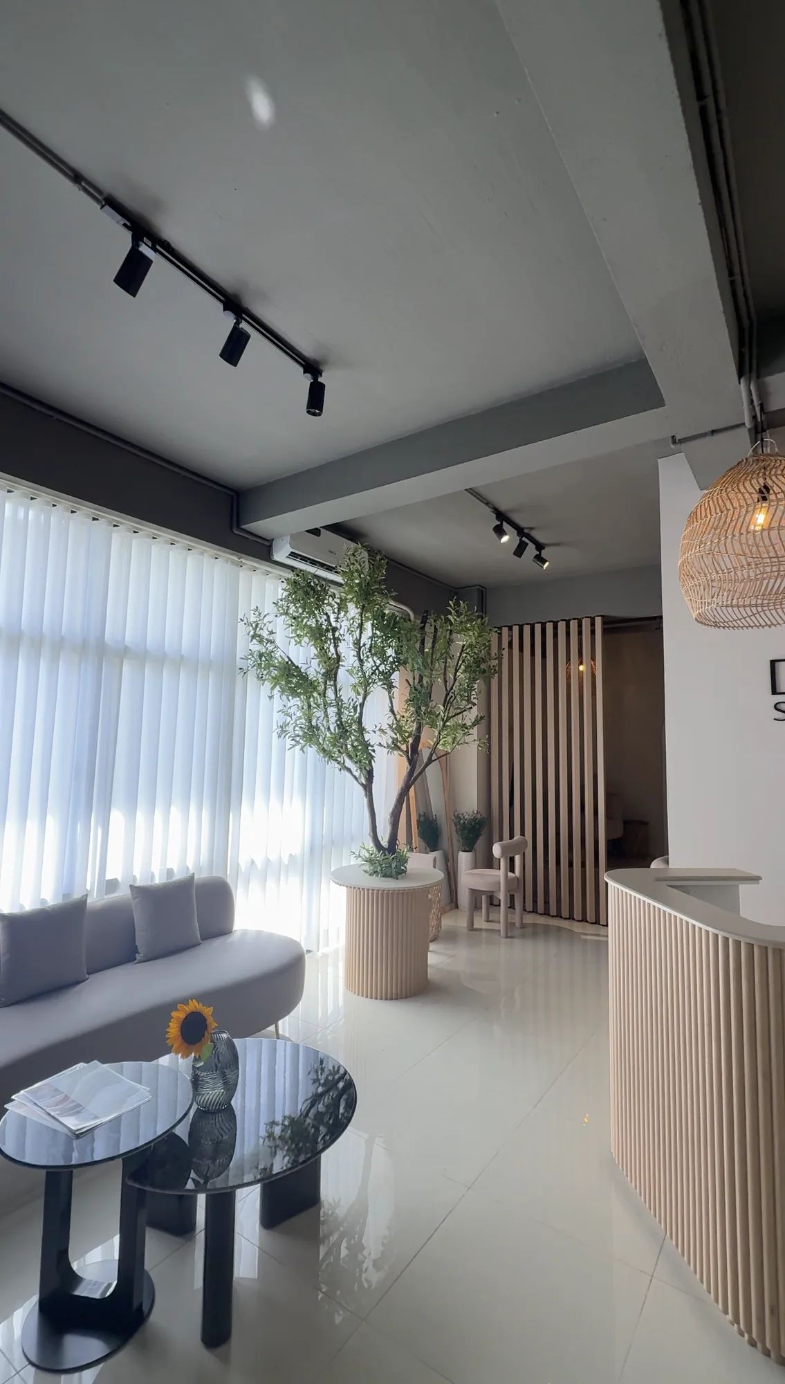 Bright treatment lounge at LashXtend Kathmandu