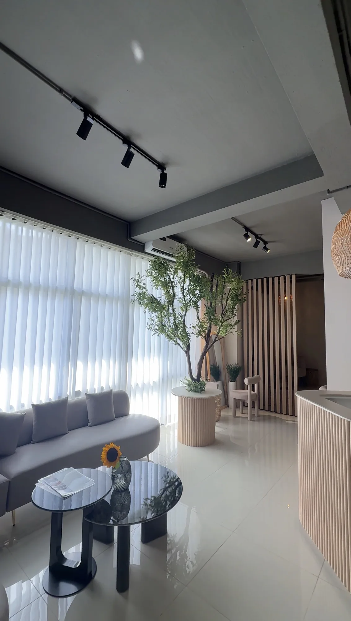 Seating area with plants at LashXtend Kathmandu